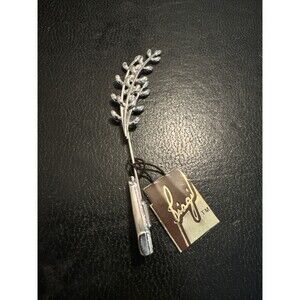 Biagi Vintage Stick Brooch Hat Lapel Hatpin Pin Signed Silver Tone